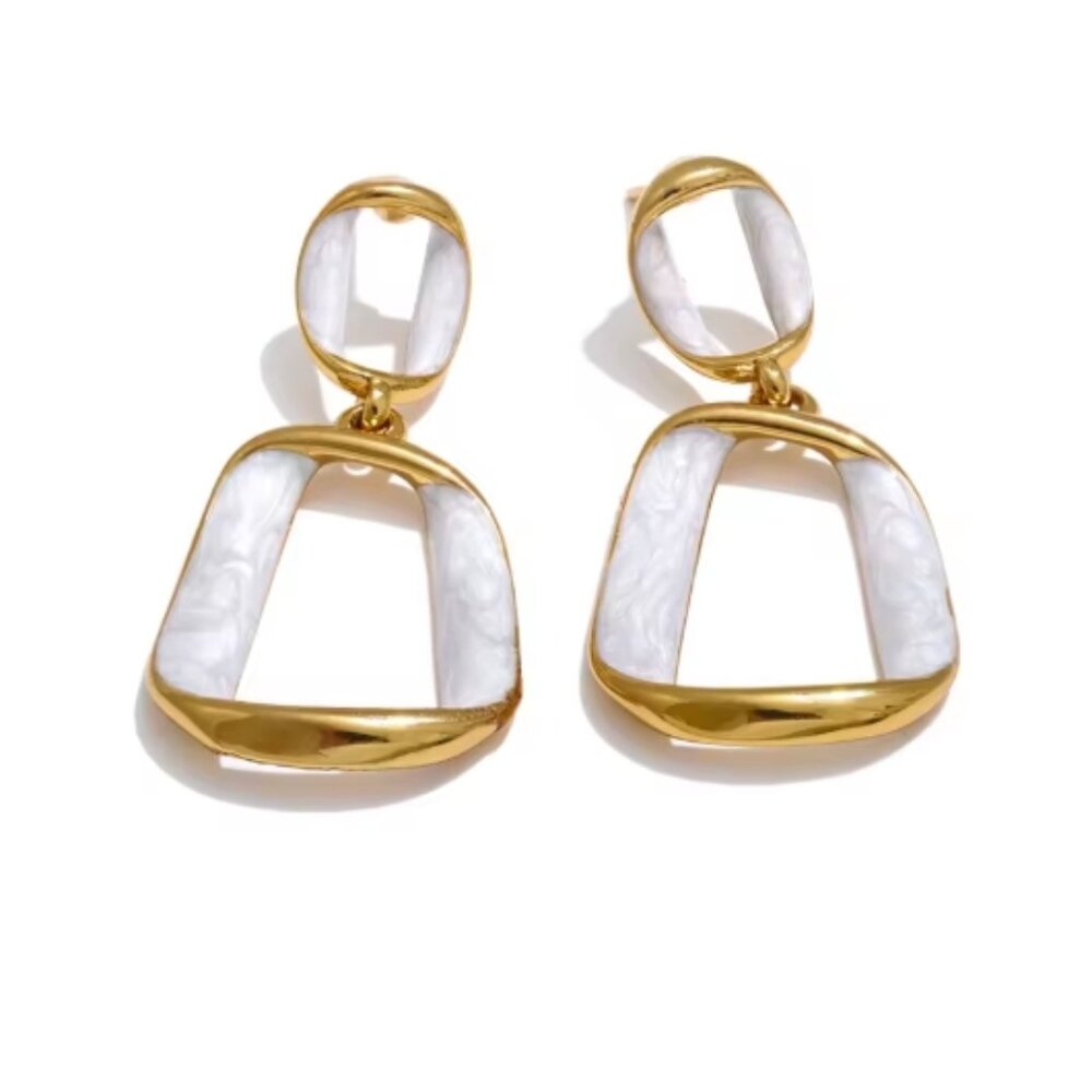 Women's Earrings, Shell Earrings, Unique Earrings, Women's Gold Jewelry, Gift